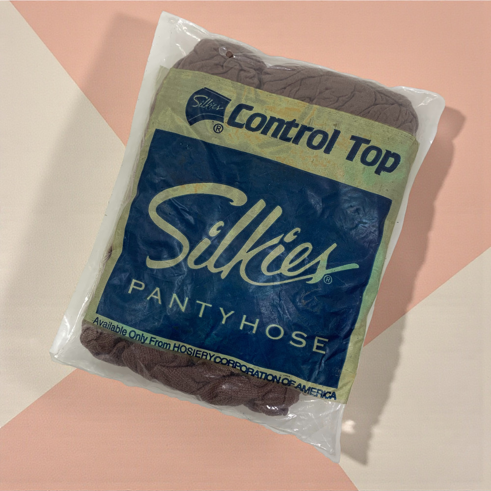 Vtg New SILKIES Pantyhose Control Top Sz Queen-Mocha-753/122 Hosiery Corporation
